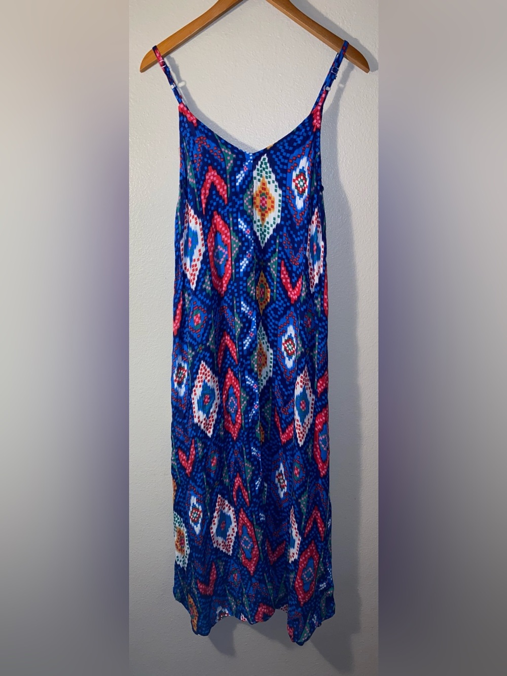 World Market Mercado Multicolor Diamond Geo Boho Maxi Dress Size S